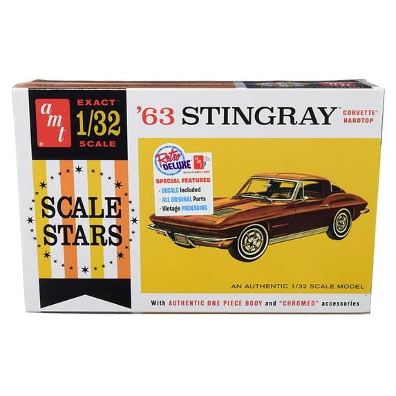 Skill 2 Model Kit 1963 Chevrolet Corvette Stingray Hardtop "Scale Stars" 1/32 Scale Model by AMT