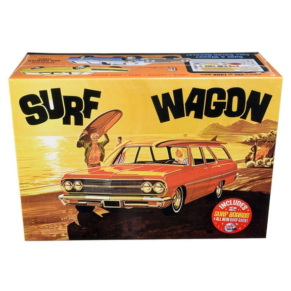 Skill 2 Model Kit 1965 Chevrolet Chevelle "Surf Wagon" with Two Surf Boards 4 in 1 Kit 1/25 Scale Model by AMT