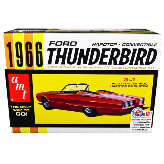 Skill 2 Model Kit 1966 Ford Thunderbird Hardtop/Convertible 3-in-1 1/25 Scale by AMT