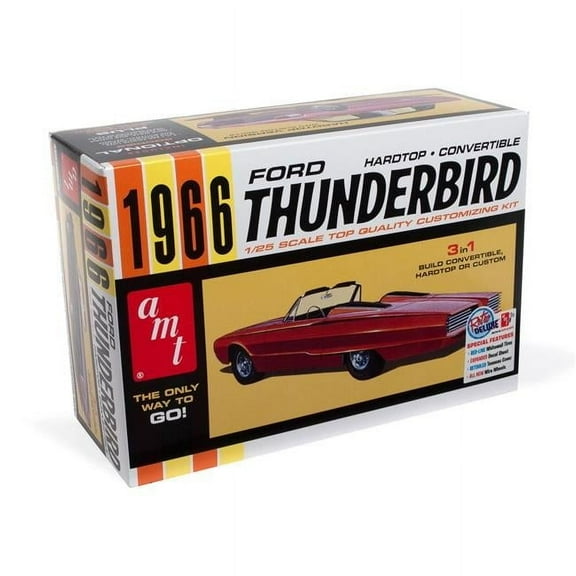 Skill 2 Model Kit 1966 Ford Thunderbird Hardtop & Convertible 3-in-1 1 by 25 Scale Model Kit