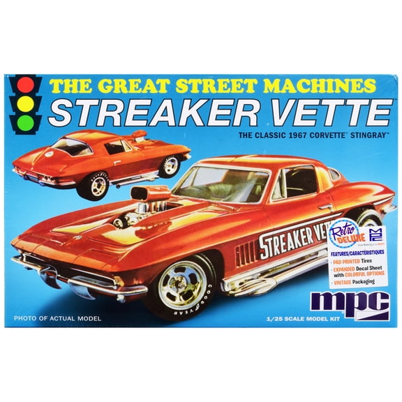 Skill 2 Model Kit 1967 Chevrolet Corvette Stingray "Streaker Vette" "The Great Street Machines" Series 1/25 Scale Car by MPC