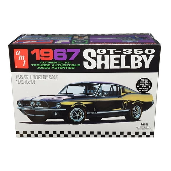 Skill 2 Model Kit 1967 Ford Mustang Shelby GT350 Black 1/25 Scale by AMT