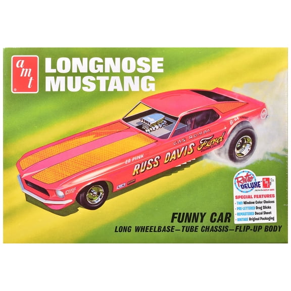 Skill 2 Model Kit 1969 Ford Mustang Longnose Funny Car "Gas Ronda" 1/25 Scale Model by AMT