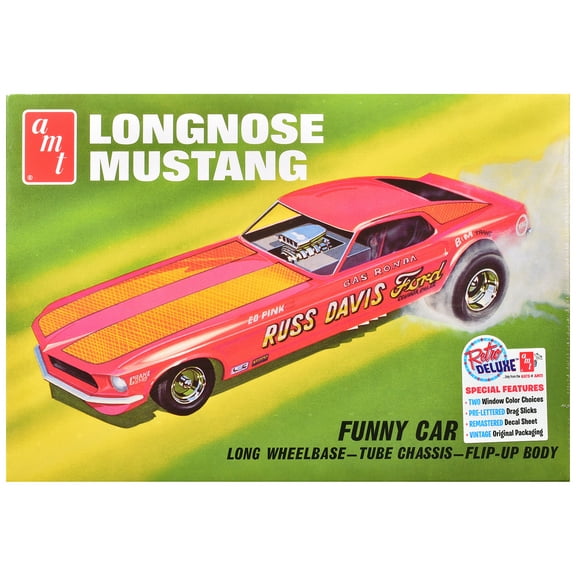 Skill 2 Model Kit 1969 Ford Mustang Longnose Funny Car "Gas Ronda" 1/25 Scale Model by AMT