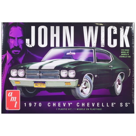 Skill 2 Model Kit 1970 Chevrolet Chevelle SS "John Wick" (2014) Movie 1/25 Scale Model by AMT