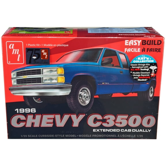 Skill 2 Model Kit 1996 Chevrolet C3500 Extended Cab Dually Pickup Truck "Easy Build" 1/25 Scale Model by AMT
