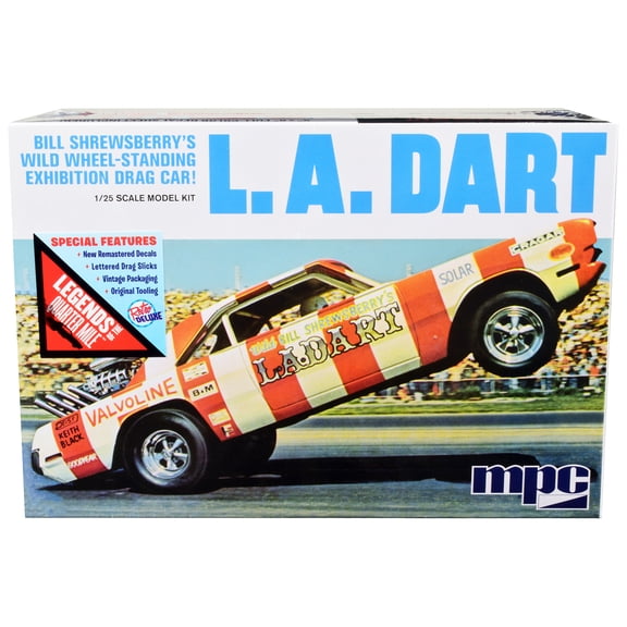 Skill 2 Model Kit Bill Shrewsberry's L.A. Dart Wheelstander Drag Car "Legends of the Quarter Mile" Series 1/25 Scale Model Car by MPC