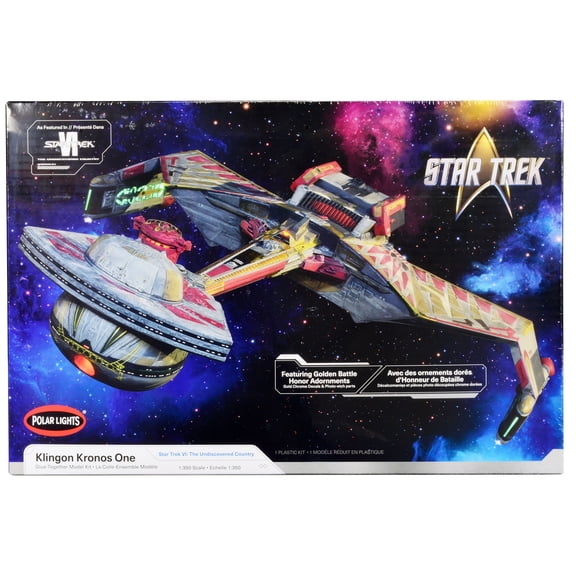 Skill 2 Model Kit Klingon Kronos One Spaceship "Star Trek VI: The Undiscovered Country" (1991) Movie 1/350 Scale Model by Polar Lights