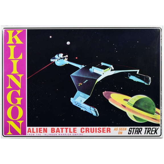 Skill 2 Model Kit "Klingon Warrior Empire" Alien Battle Cruiser "Star Trek" (1966-1969) TV Series 1/650 Scale Model by AMT