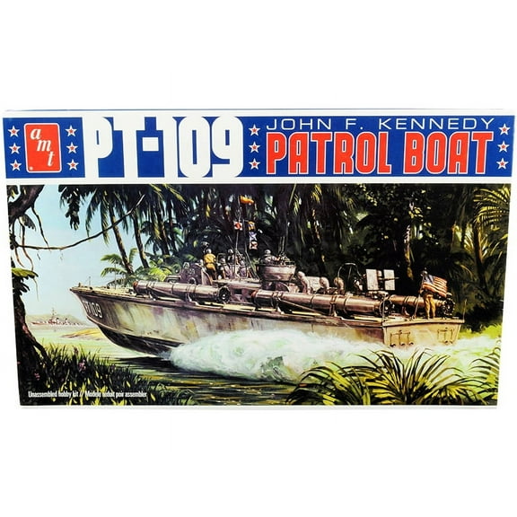 Skill 2 Model Kit PT-109 John F. Kennedy World War II Patrol Boat 1/64 Scale Model by AMT