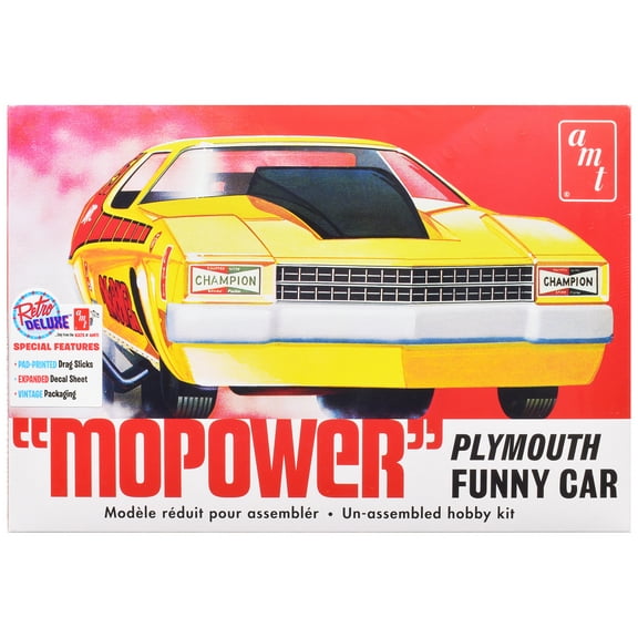 Skill 2 Model Kit Plymouth Funny Car "Mopower" 1/25 Scale Model by AMT