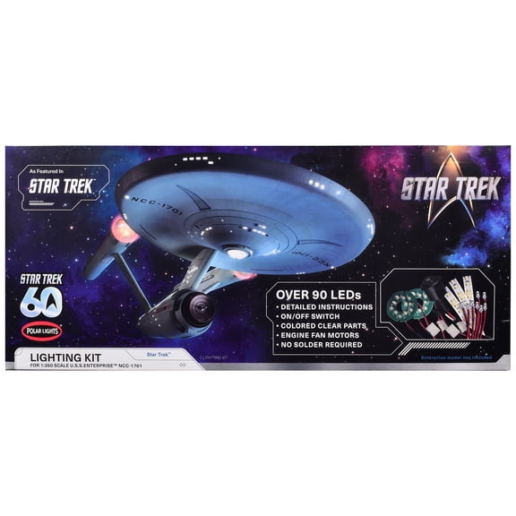 Skill 2 Model Kit Star Trek The Original Series USS Enterprise 60th Anniversary Lighting Set for 1/350 Scale Model Polar Lights