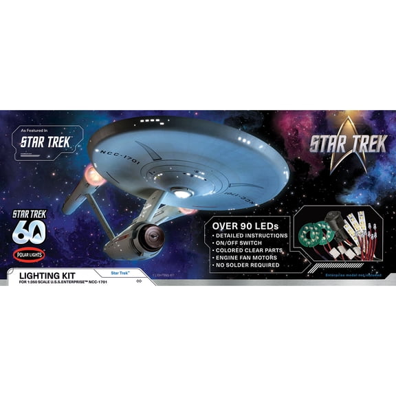 Skill 2 Model Kit Star Trek The Original Series USS Enterprise 60th Anniversary Lighting Set for 1/350 Scale Model Polar Lights