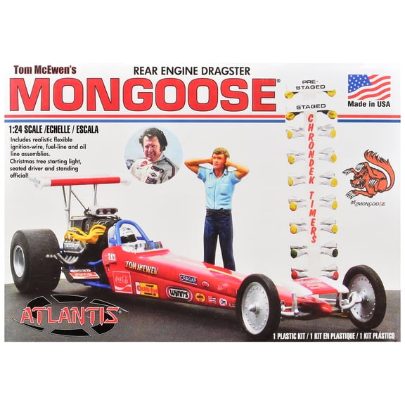 Skill 2 Model Kit Tom McEwen's "Mongoose" Rear Engine Dragster 1/24 Scale by Atlantis