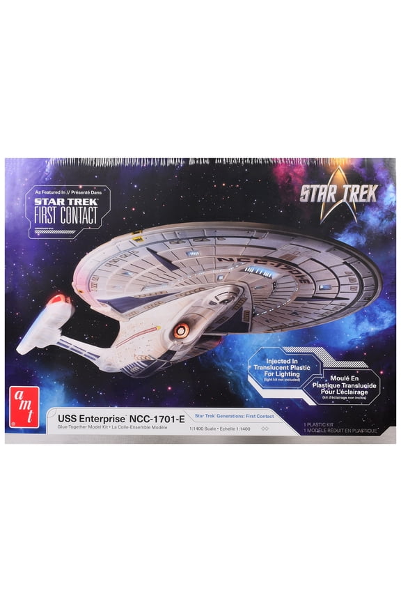Skill 2 Model Kit U.S.S. Enterprise NCC-1701-E Space Ship "Star Trek: First Contact" (1996) Movie 1/1400 Scale Model by AMT