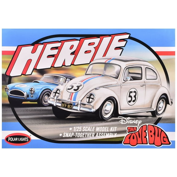 Skill 2 Model Kit Volkswagen Beetle Herbie "The Love Bug" (1969) Movie 1/25 Scale Model by Polar Lights