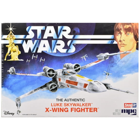 Skill 2 Snap Model Kit Luke Skywalker X-Wing Fighter "Star Wars: A New Hope" (1977) Movie 1/63 Scale Model by MPC