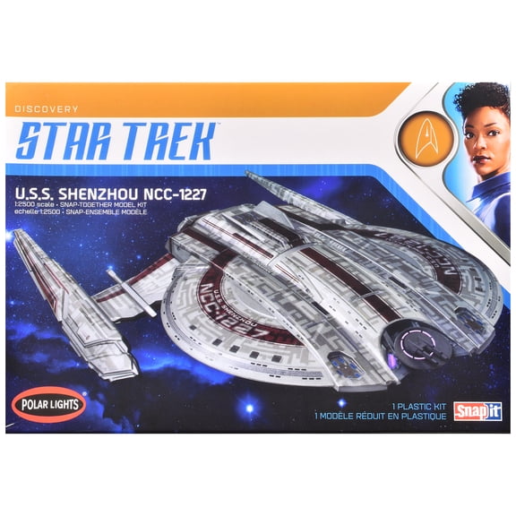 Skill 2 Snap Model Kit U.S.S. Shenzhou NCC-1227 Spacecraft "Star Trek: Discovery" (2017-2024) TV Series 1/2500 Scale Model by Polar Lights