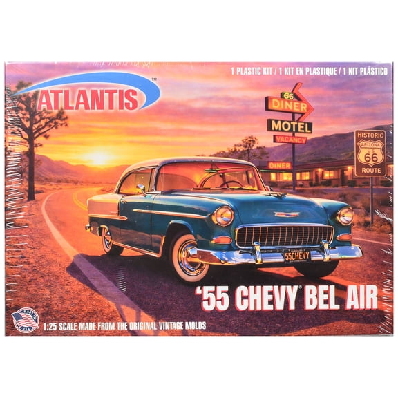 Skill 3 Model Kit 1955 Chevrolet Bel Air Hardtop "Route 66" 1/25 Scale by Atlantis