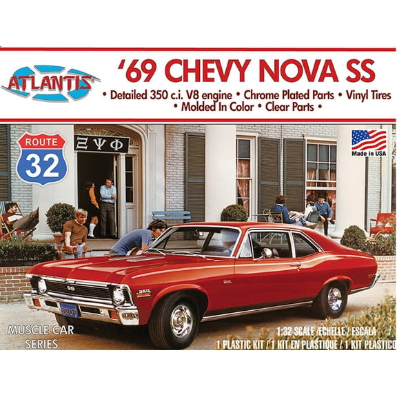 Skill 3 Model Kit 1956 Chevrolet Bel Air "Route 66" 1/25 Scale Model by Atlantis
