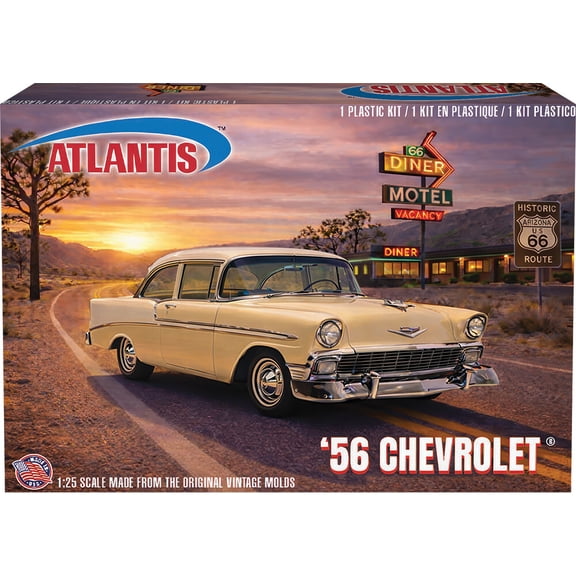 Skill 3 Model Kit 1956 Chevrolet Bel Air "Route 66" 1/25 Scale Model by Atlantis
