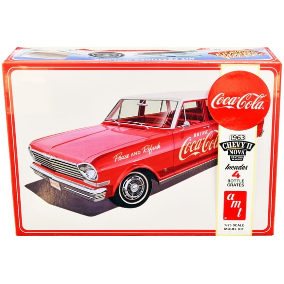 Skill 3 Model Kit 1963 Chevrolet II Nova Wagon "Coca-Cola" 1/25 Scale Model by AMT
