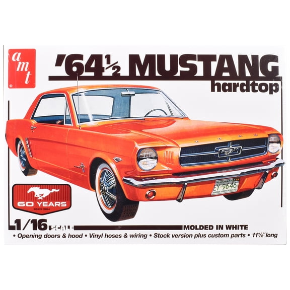 Skill 3 Model Kit 1964 1/2 Ford Mustang Coupe 60th Anniversary 1/16 Scale by AMT