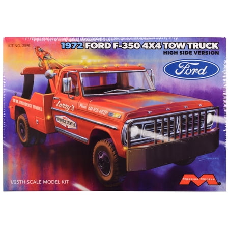 Skill 3 Model Kit 1972 Ford F-350 4x4 Tow Truck High Side Version 1/25 Scale Model by Moebius