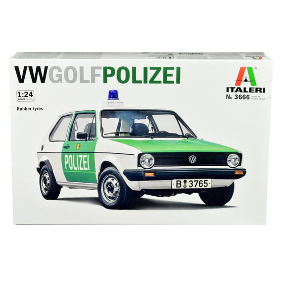 Skill 3 Model Kit 1978 Volkswagen Golf "Berlin Polizei (Police) Department" 1/24 Scale Model by Italeri