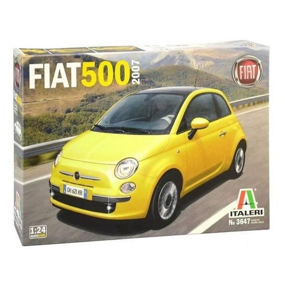 Skill 3 Model Kit 2007 Fiat 500 1/24 Scale Model by Italeri