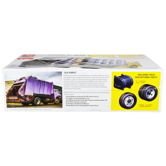 Skill 3 Model Kit Ford C-900 GarWood Refuse Garbage Truck with Load-Packer 1/25 Scale Model by AMT