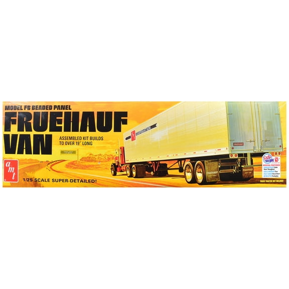 Skill 3 Model Kit Fruehauf FB Beaded Panel Van Trailer 1/25 Scale Model by AMT