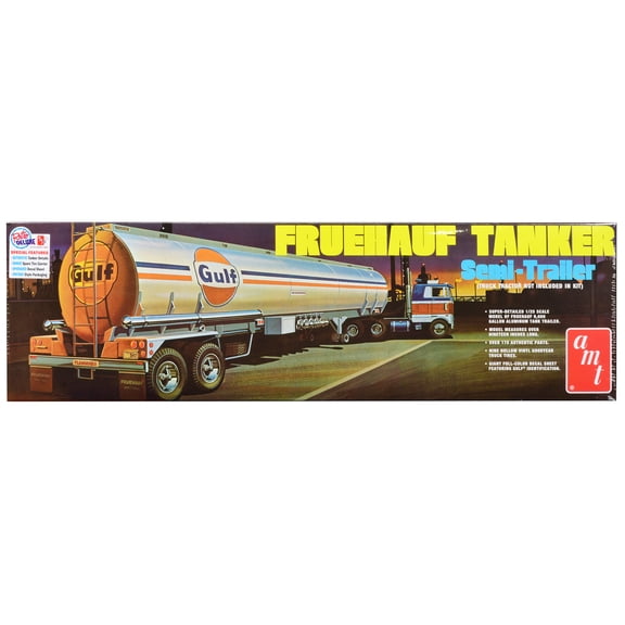 Skill 3 Model Kit Fruehauf Tanker Trailer "Gulf Oil" 1/25 Scale by AMT