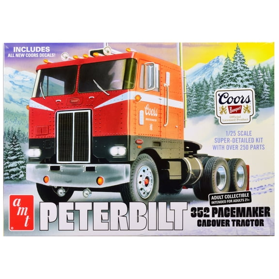 Skill 3 Model Kit Peterbilt 352 Pacemaker Cabover Tractor "Coors" 1/25 Scale by AMT
