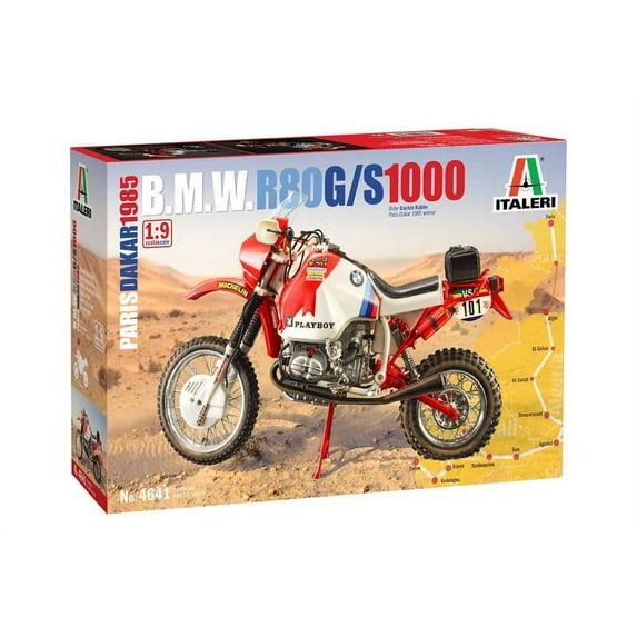 Skill 5 Model Kit BMW R80 G/S 1000 #101 Motorcycle Gaston Rahier Winner "Paris-Dakar" (1985) 1/9 Scale Model by Italeri