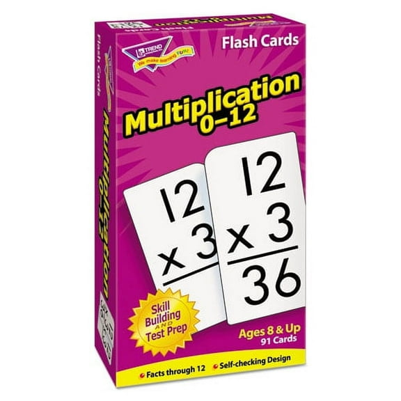 Skill Drill Flash Cards, Multiplication, 3 X 6, Black And White, 91/pack | Bundle of 2 Sets