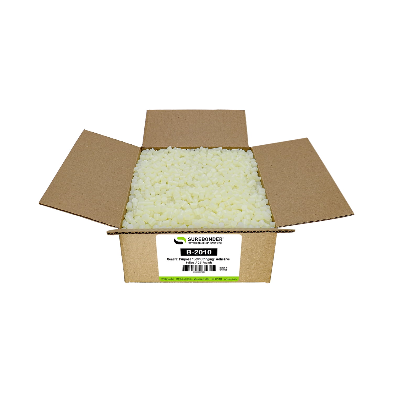 Surebonder B-2010 Less Stringing Skillet Glue Cube Pellets for Crafts and Floral Projects, 10 lb Box, Use in Surebonder Glue Skillets - Cream Color