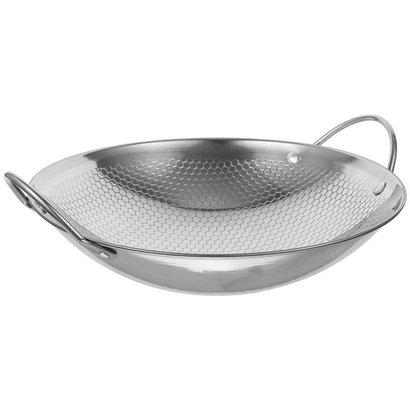 Stainless Steel Cooking Utensils Stainless Steel Wok Korean Noodle Pot Paella Pan Skillet Cooking Pot Stir Fry Pans Honeycomb Pot Binaural Mini Pot For Kitchen Cookware Use Outdoor Stove