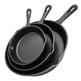 thumbnail image 1 of Skillet Set - Pre-Seasoned 3-Piece Cast Iron Cookware Set 6.5, 8, 10.5 Inches by Old Mountain for Versatile Cooking, 1 of 7