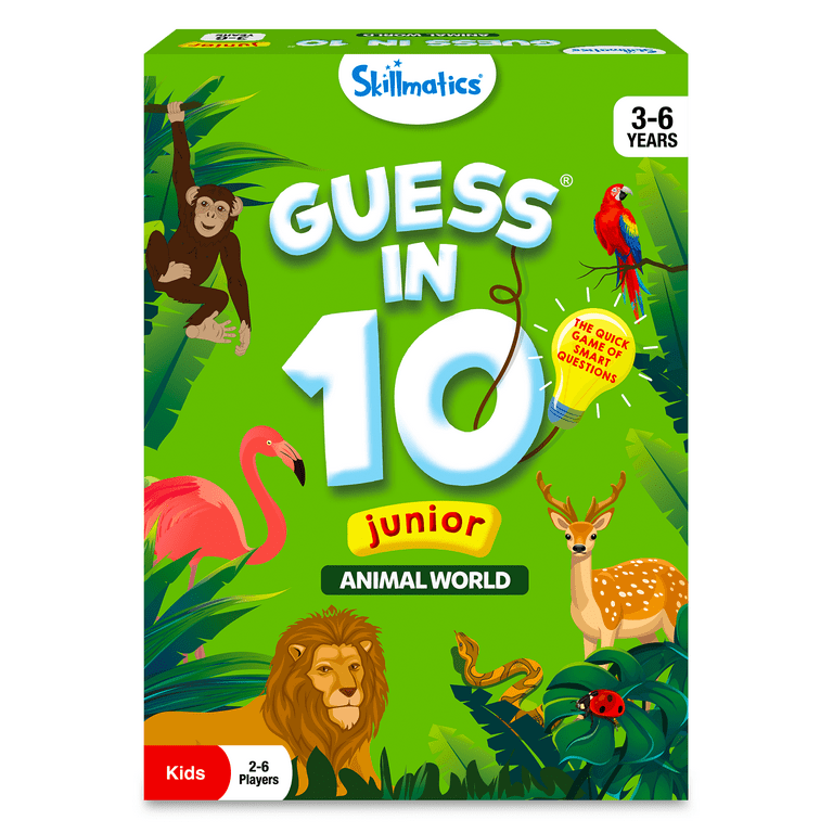 Skillmatics Card Game - Guess in 10 Junior Animal World, Quick