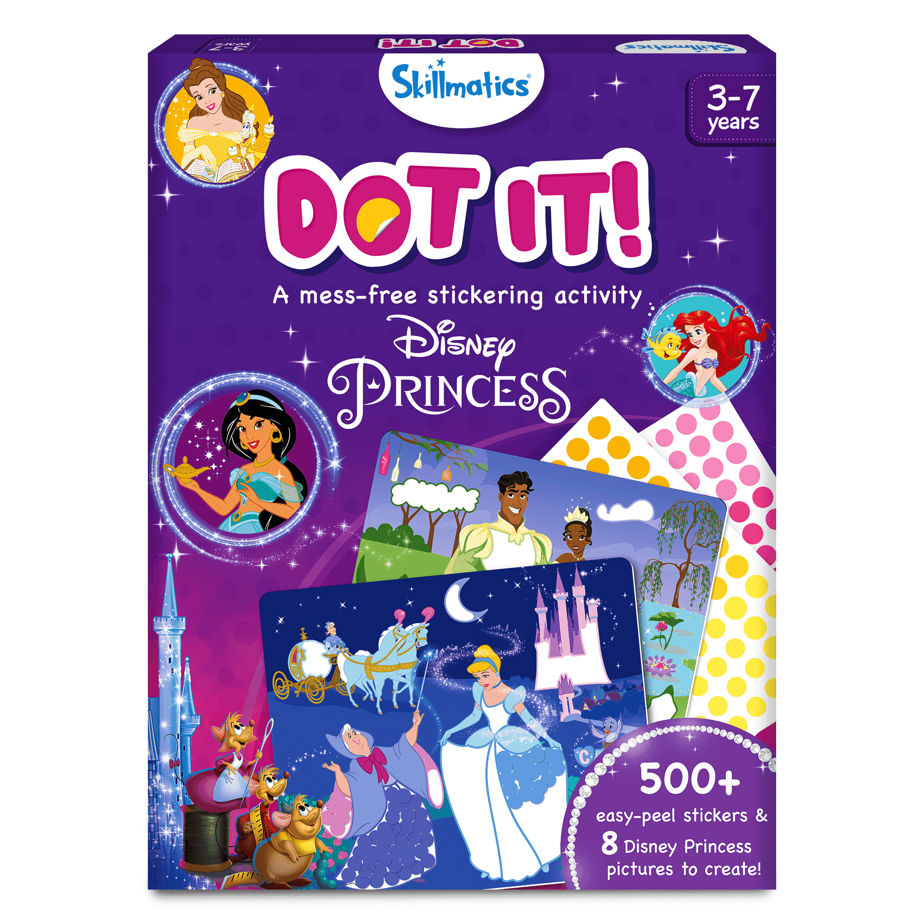 Skillmatics Colored Dot Sticker Art Activity, Disney Princess, Mess-Free Fun, Gifts for Kids Ages 3-7