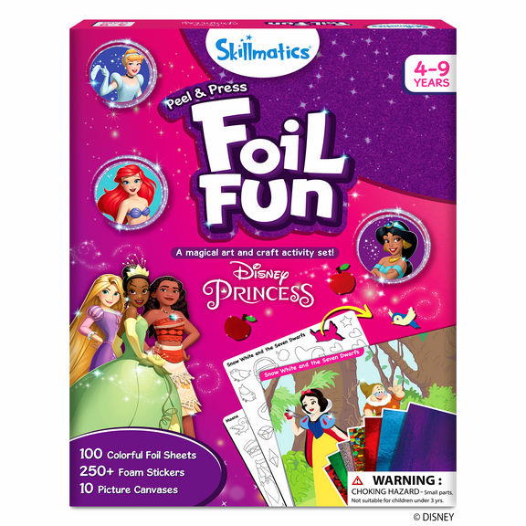 Skillmatics Foil Fun Art Kit for Kids, Disney Princess, No Mess Creative Activity Set, Ages 4 to 9