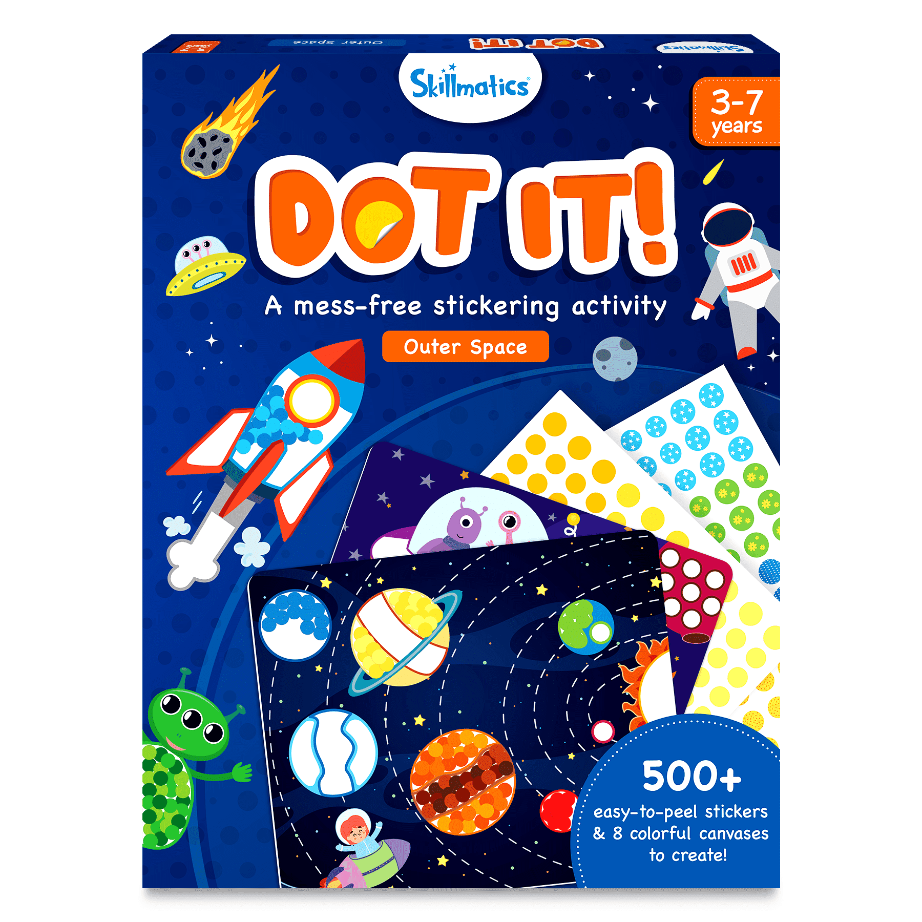 Skillmatics Dot It Sticker Art - Space, Mess-Free Fun for Kids, 500+ Stickers, Craft Kits, DIY Scrapbooking Activity, Travel Toys, Gifts for Boys & Girls Ages 3, 4, 5, 6, 7