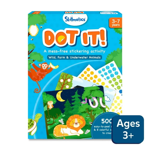 Skillmatics Dot it! - Wild, Farm & Underwater Animals | No mess sticker art (ages 3-7)