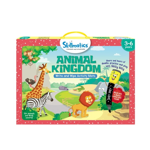 Skillmatics Educational Game: Animal Kingdom Write & Wipe Activity Mats ...