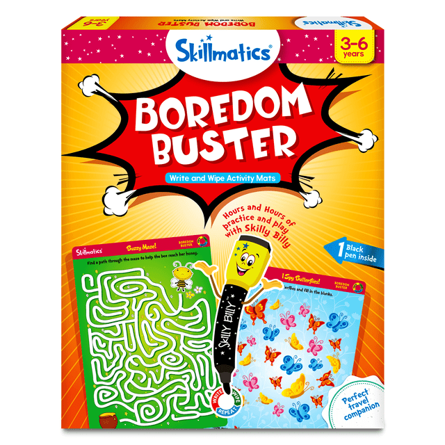 Skillmatics Educational Game - Boredom Buster, Reusable Activity Mats with Dry-Erase Marker for Kids Ages 3-6
