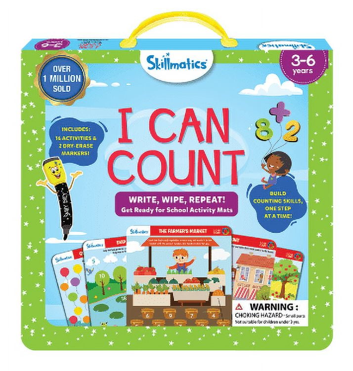 Skillmatics Educational Game, I Can Count, Activity Mats, Dry Erase Markers, for Ages 3+, Cardboard
