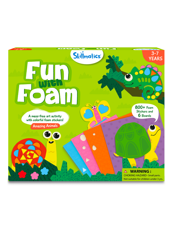 Foam Sticker Art Activity - Animals, Mess-Free Fun for Kids, 800+ 3D Foam Stickers, DIY Felt Craft Kits, Gifts for Boys & Girls Ages 3, 4, 5, 6, 7