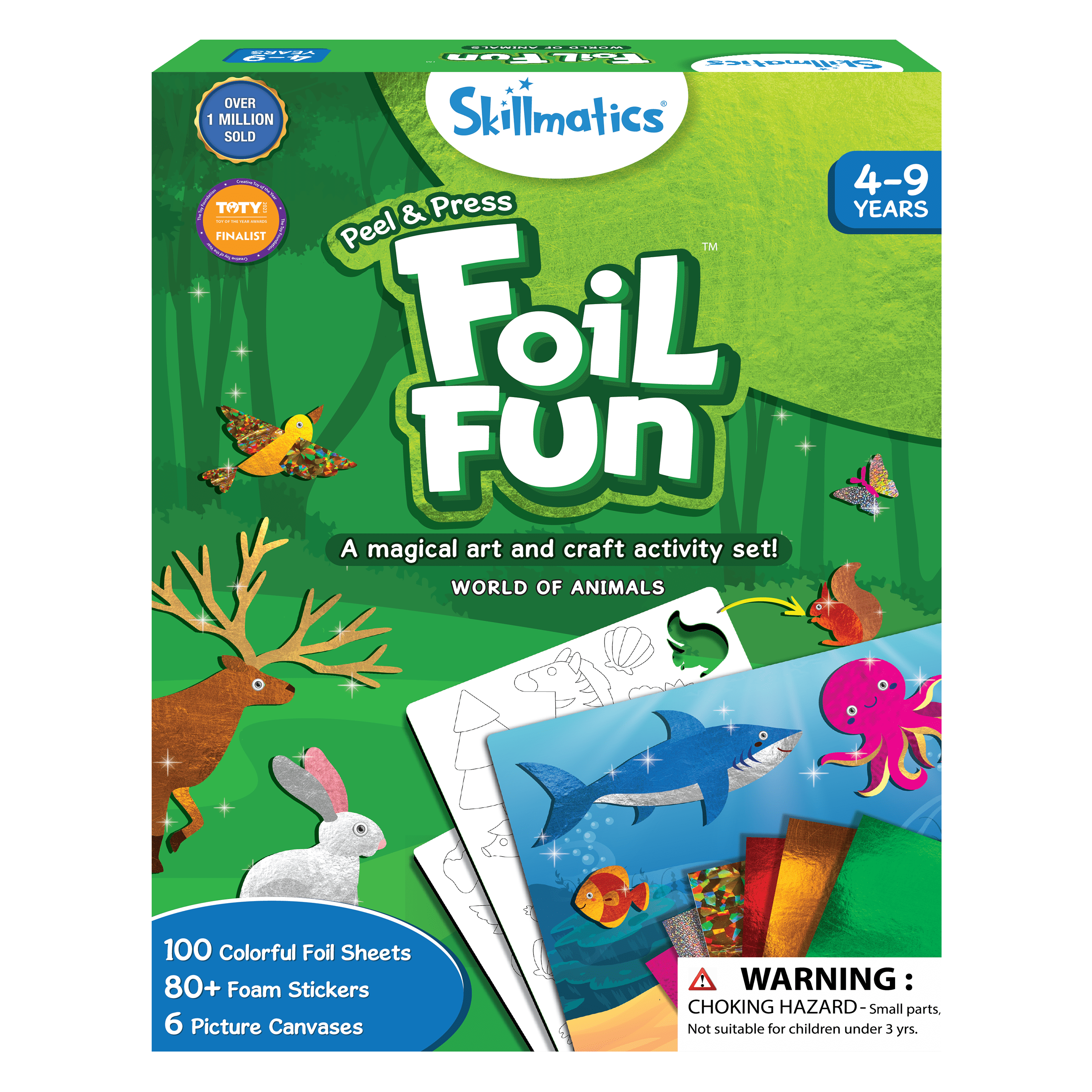 Skillmatics Foil Fun World of Animals, Sparkly Creative Activity