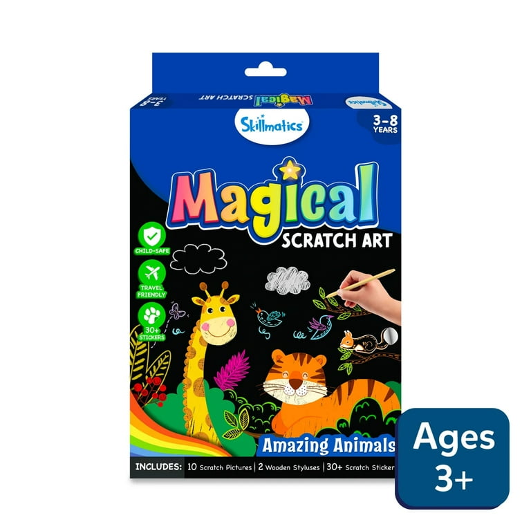 Skillmatics Magical Scratch Art Book: Amazing Animals (Ages 3-8), Size: One Size